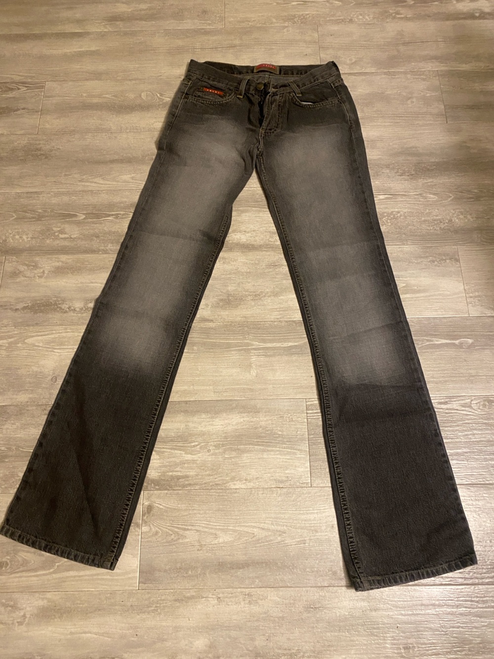 Prada Black Denim Jeans with Contrast Stitching